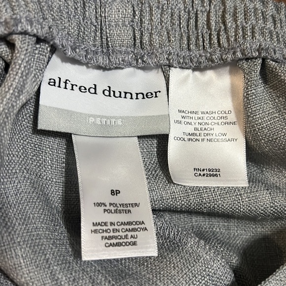 Alfred Dunner 8P Elastic Waist Polyester Short Pants 2 side pockets Light gray - Picture 11 of 13